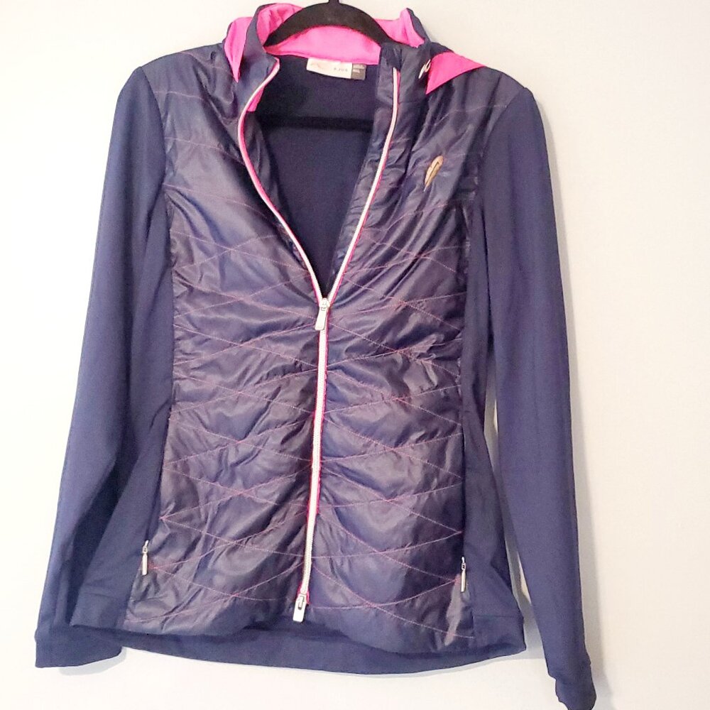 KJUS Retention Chechessee Creek Club Jacket 40/L-Large Golf Activewear Hoodie - Picture 2 of 12